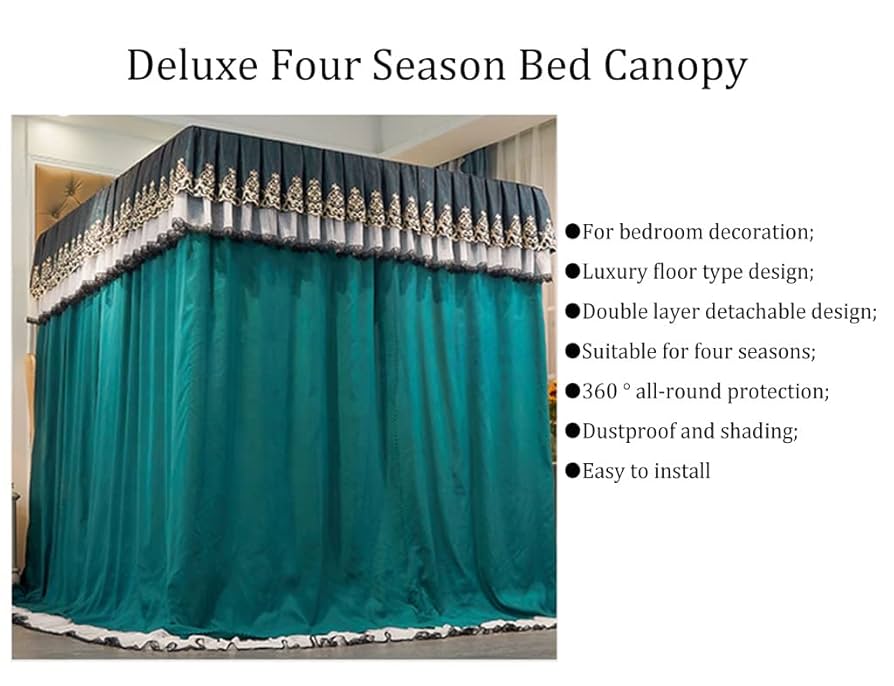Amazon｜天蓋付きベッドカーテン 豪華な四季ベッドの天蓋、床