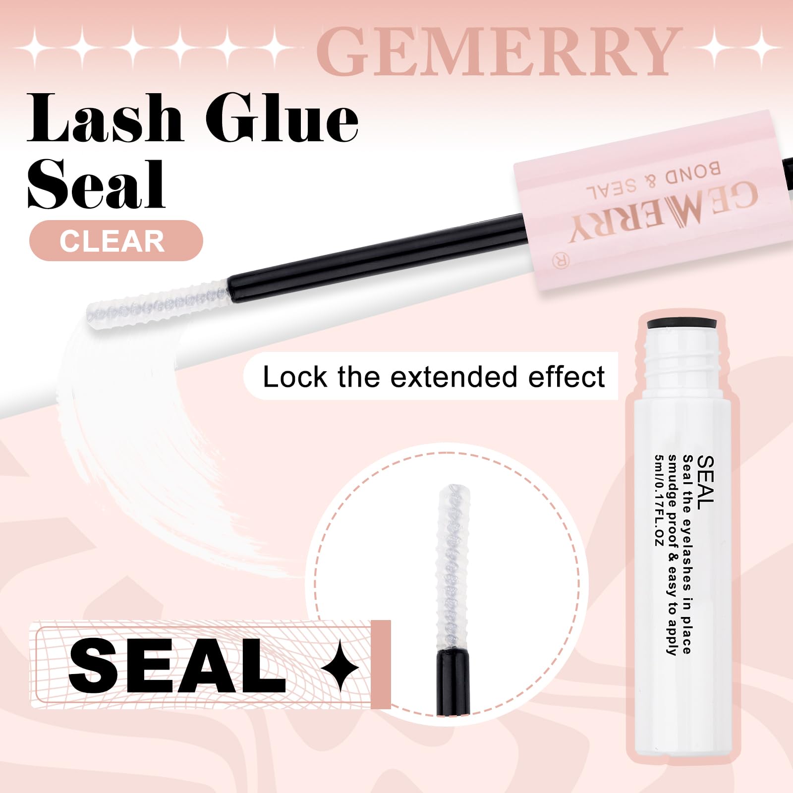 2 unidades de pegamento para pestañas GEMERRY 10 ml, Lash Bond and Seal, extensiones de pestañas, pegamento para extensiones de pestañas, pegamento de 7 días de retención y sellos — view 4