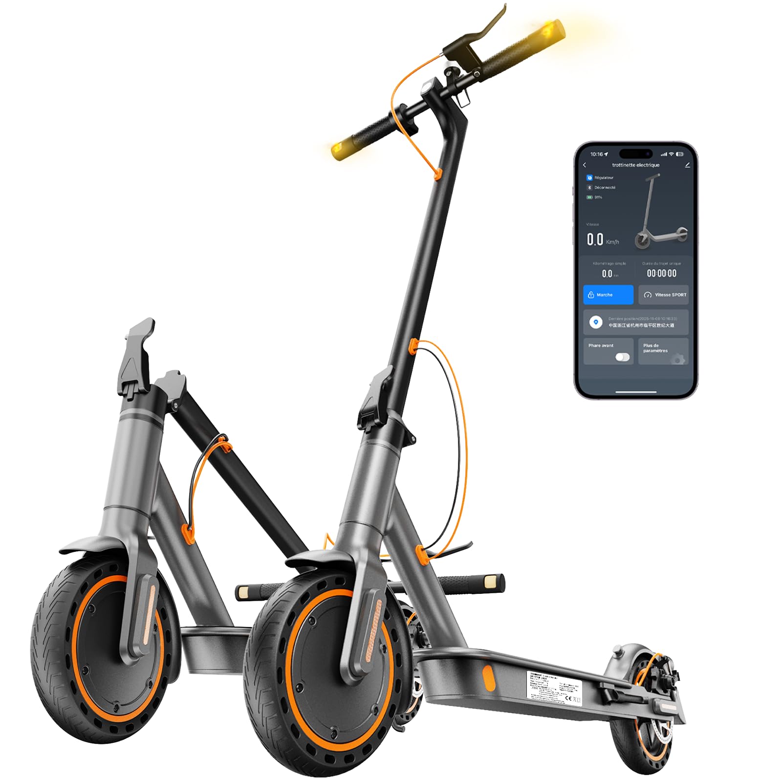 Monopattino Elettrico,Motore da 350W, 25 km/h, 30-35KM, Turn Signal, APP | 8.5" Scooter Elettrico Pieghevole, Carico Massimo 120 KG, Doppio Freno, Indicatore di direzione