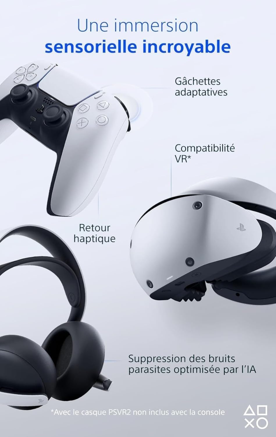 Playstation Sony, Pack Console 5 Édition Numérique, 1 Jeu Complet EA SPORTS FC 26 (Code), 1 Manette DualSense avec Retour Haptique et Gâchettes Adaptatives, SSD Ultra-Rapide, Couleur : Blanche