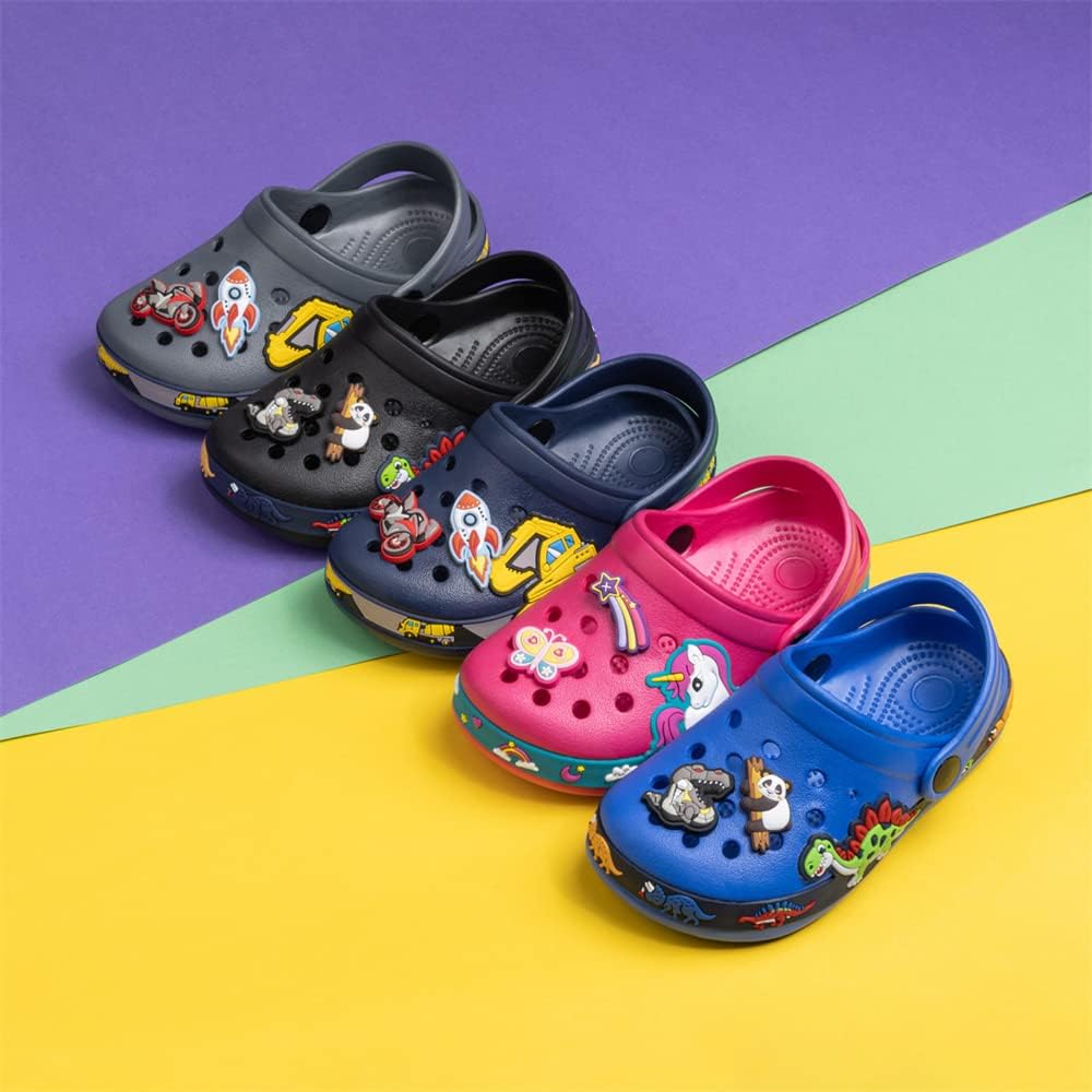 Miamooi Toddler Girls Boys Clogs Cute Cartoon Garden Water Clogs Little Kid Non-Slip Slides Indoor Outdoor Waterproof Beach Sandals Slip-on Beach Pool Shower Slippers Water Shoes - Image 4
