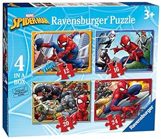 Ravensburger Marvel Spiderman 4 in Box (12, 16, 20, 24 Piece) Jigsaw Puzzles for Kids Age 3 Years Up for Kids