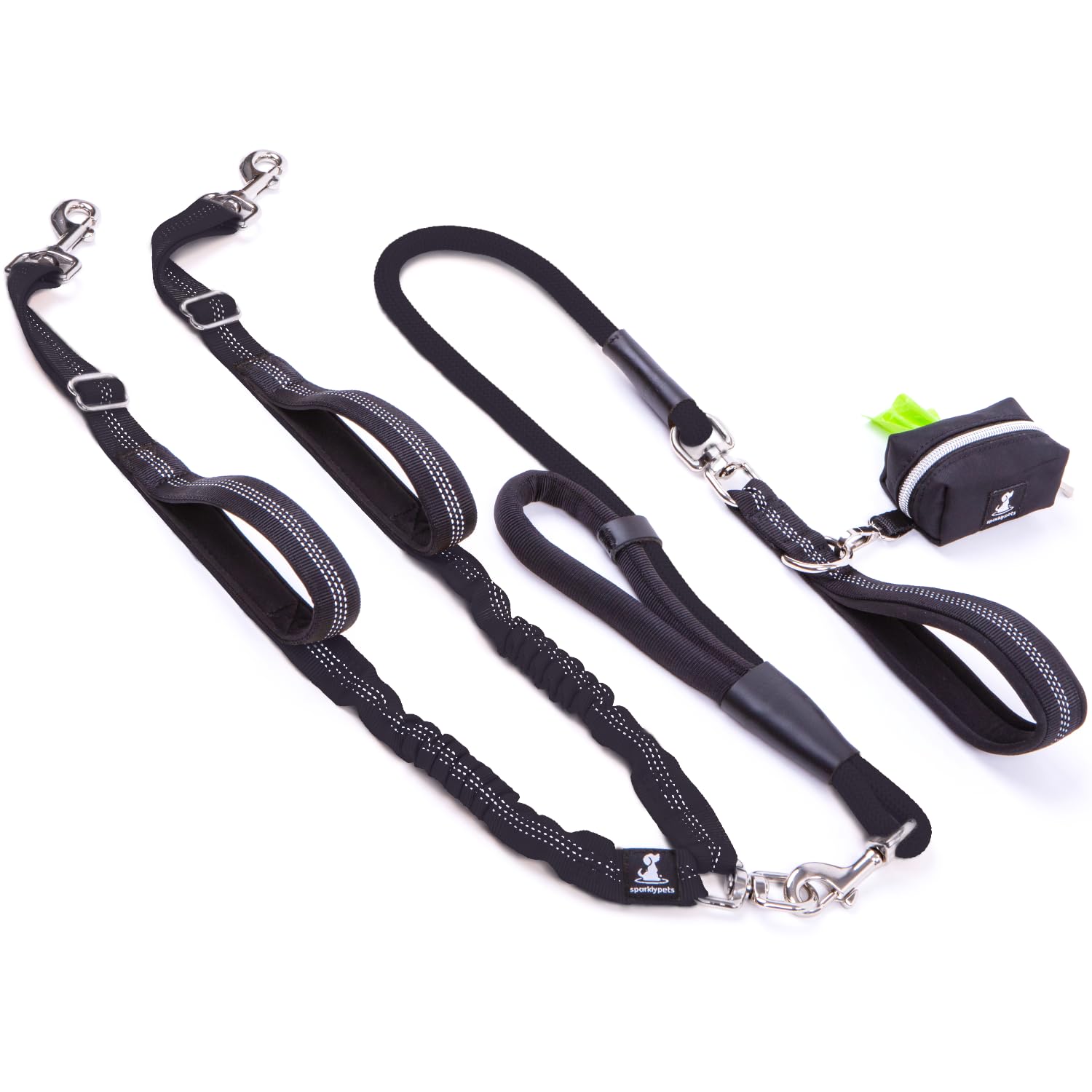Amazon.com : Premium Double Leash for Two Dogs – Shock Absorbing