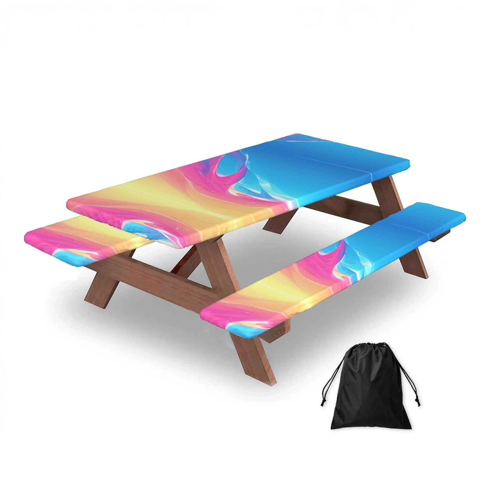 Gradient Rectangular water-repellent picnic tablecloths, outdoor camping, picnic, BBQ