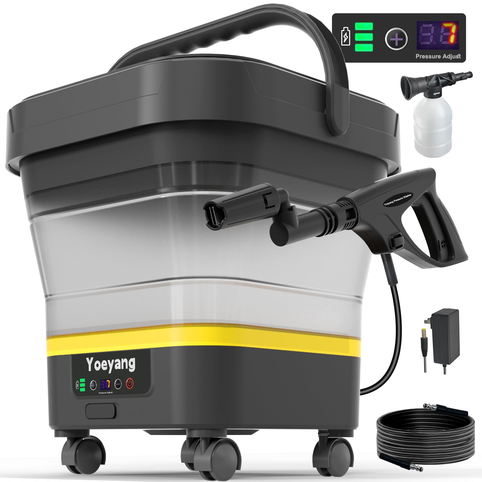 Yoeyang Portable Cordless Pressure Washer with Tank