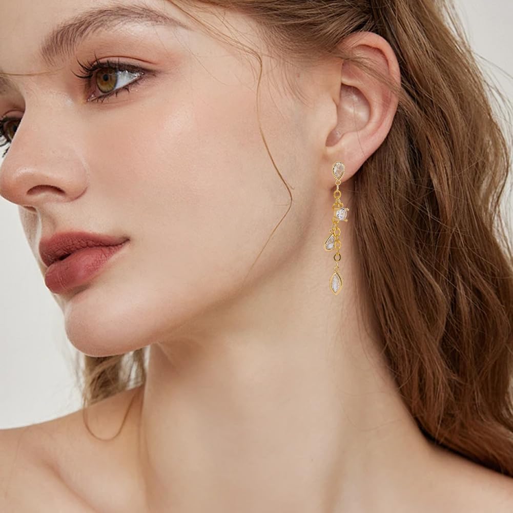 SUNNYCLUE 1 Box 20Pcs 5 Styles Real 18K Gold Plated Brass Charms Cubic Zirconia Charm Bulk Clear Crystal Heart Round Oval Teardrop Pendants for Jewelry Making Necklace Earring DIY Craft Accessories - Image 6