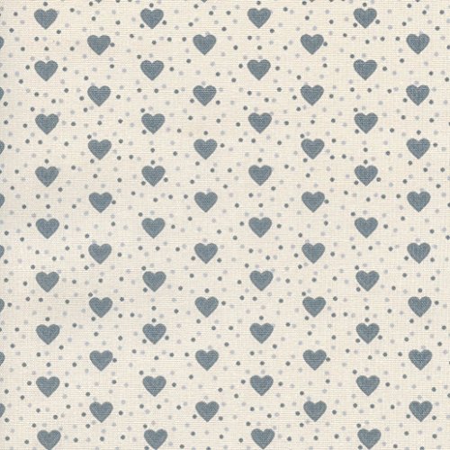 Tela de algodón estampada Corazones de amor - gris medio y gris claro sobre un fondo de color marfil - 100% algodón suave | ancho: 160 cm (por metro lineal)*