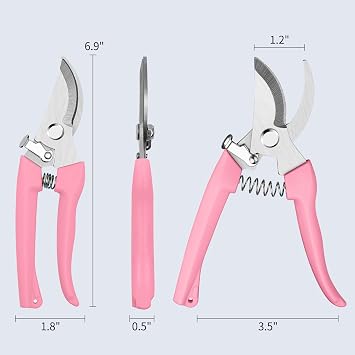 Flower Scissors, Premium Flower Cutter, Pruning Shears for Gardening-Pink