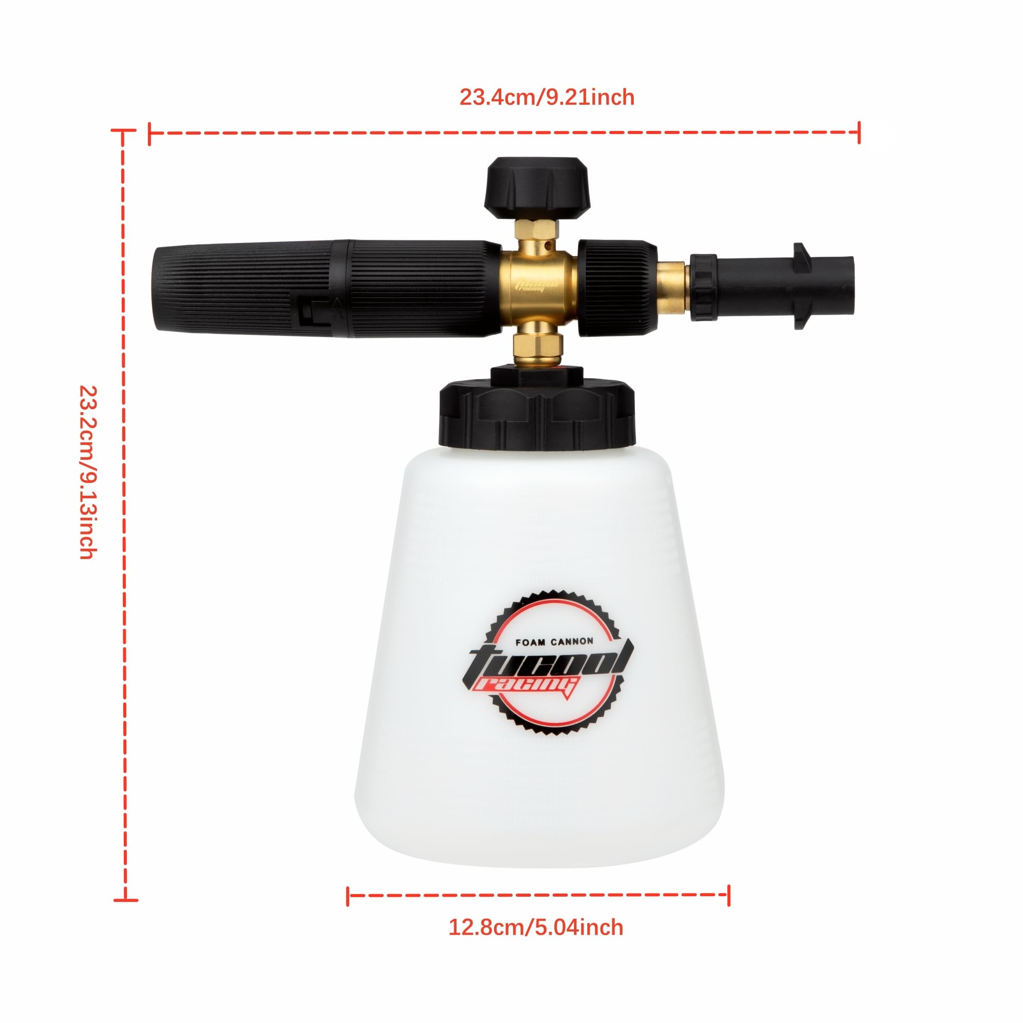 Canon à mousse réglable pour Karcher K2-K7 (sauf série PS) | 1300-3600 PSI | Lance à mousse épaisse pour lavage de voiture (blanc)