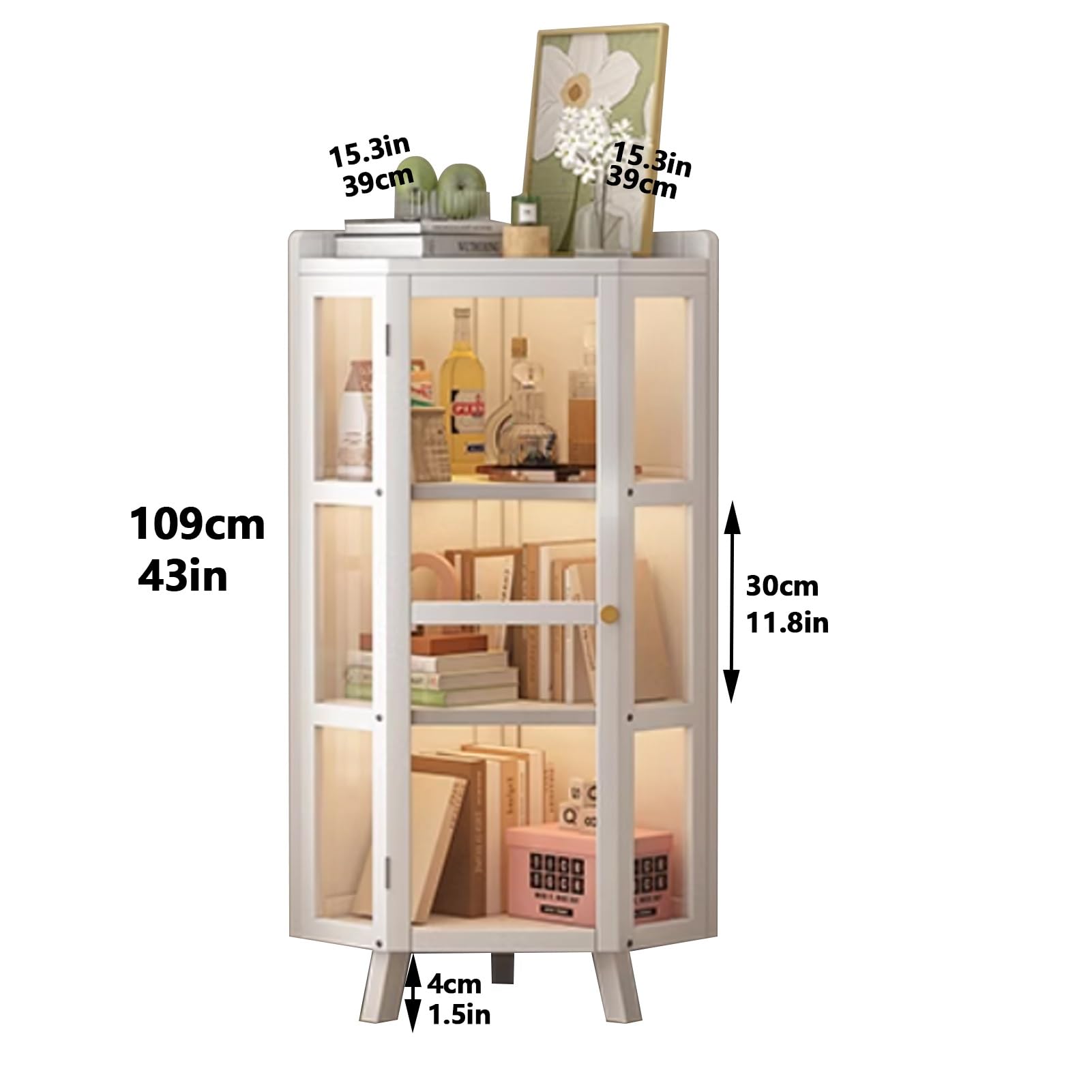 Amazon.com: YUNSEU Corner Storage Display Cabinet,Living