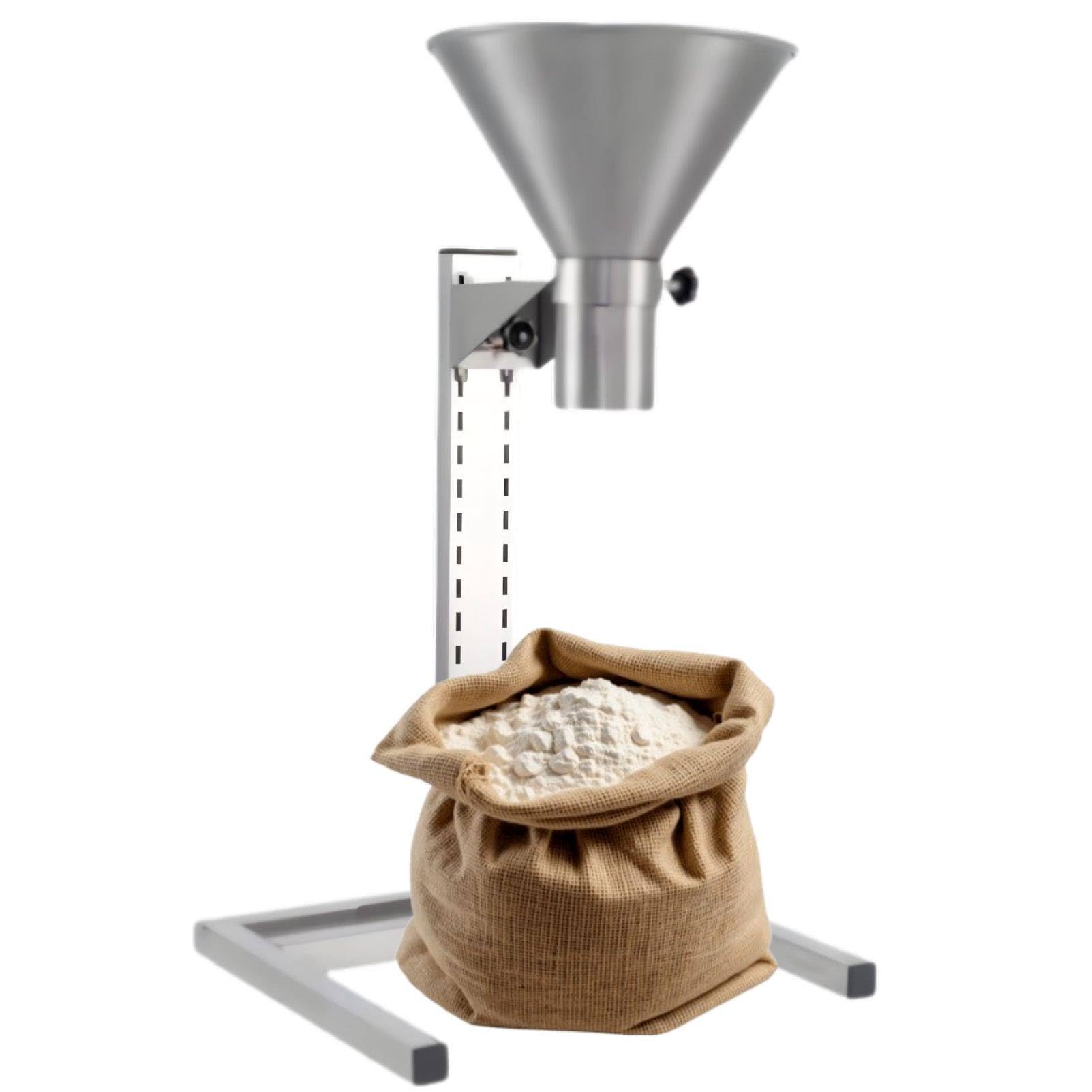 Tolva de alimentación de acero inoxidable con soporte de plataforma ajustable, embudo de llenado comercial, múltiples tamaños de salida de 2 a 18 cm, ideal para pesaje de precisión StyleA-7cm