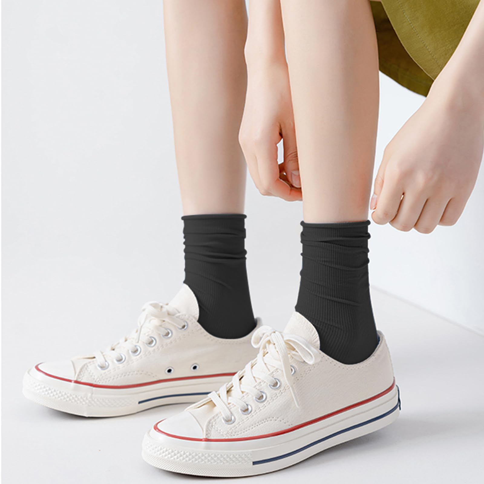 5 par skarpet do sneakersów, cienkie skarpety damskie, miękkie, oddychające skarpety sportowe, chłodzące skarpety tenisowe na co dzień