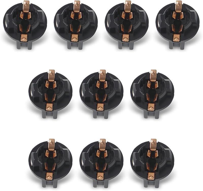 Soquete T10-V2 para lâmpada do painel automotivo Dogary preto – Pacote com 10