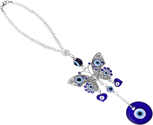 Molain Adorno colgante contra el mal de ojo para automóvil, dije de ojo azul malvado para espejo retrovisor de automóvil, decoración de cuentas de