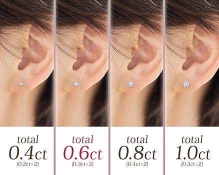 Amazon | 【鑑定書付き】 天然 ダイヤモンド ピアス 計0.6ct (0.3ct×2