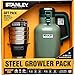 Stanley Growler Classic Vacuum Growler 64 oz and Adventure Stacking Steel Tumblers 12 oz, Hammertone Green - (4 Pack) Gift Set