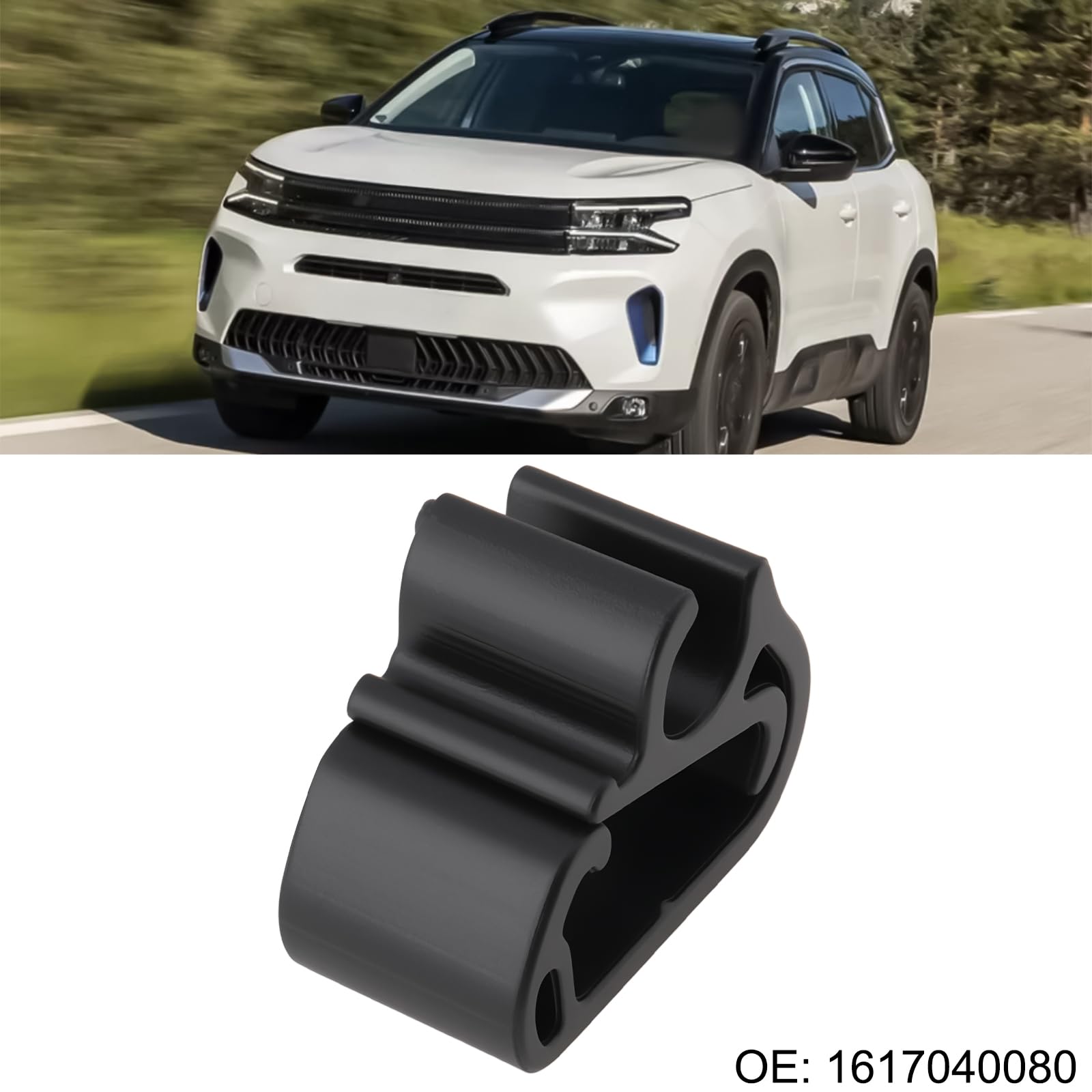 6 szt. klipsów zaciskowych do rur natryskowych z przednimi ramionami wycieraczki 1617040080 kompatybilne z Peugeot 5008/3008 2009-2017