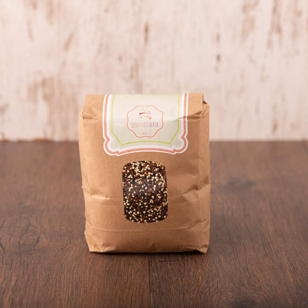 süssundclever.de® Bio Quinoa | Tricolor | 1,8 kg | unbehandelt | Premium Qualität | plastikfrei und ökologisch-nachhaltig abgepackt