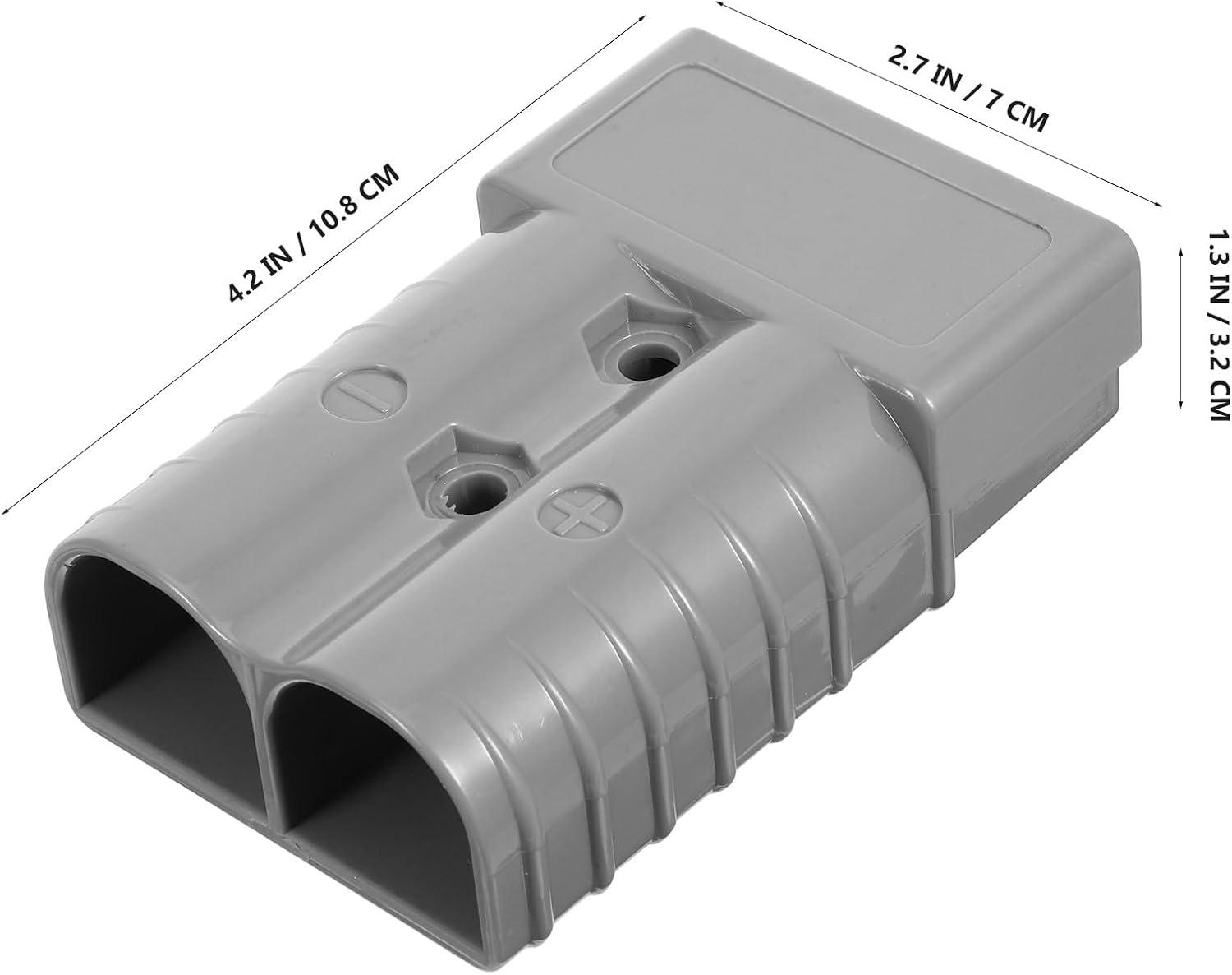 Modular Style Plug Battery Connect Quick Connector 2 Contacts for Dual Battery Systems Car ATV Trailer Towing Winch Quick Coupling (Gray)