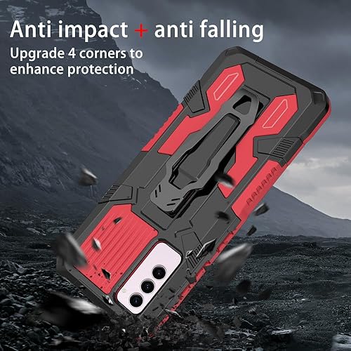 Miniatura 10 de Asuwish Funda protectora compatible con Samsung Galaxy S23 5G y protector de pantalla de vidrio templado con clip para cinturón, resistente soporte