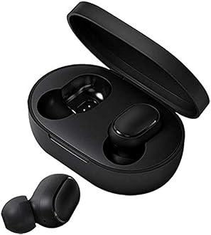 TWSEJ04LS Redmi Airdots Earphones, Bluetooth, Sweatproof, True Wireless Earbuds, Global Version - Black, Small