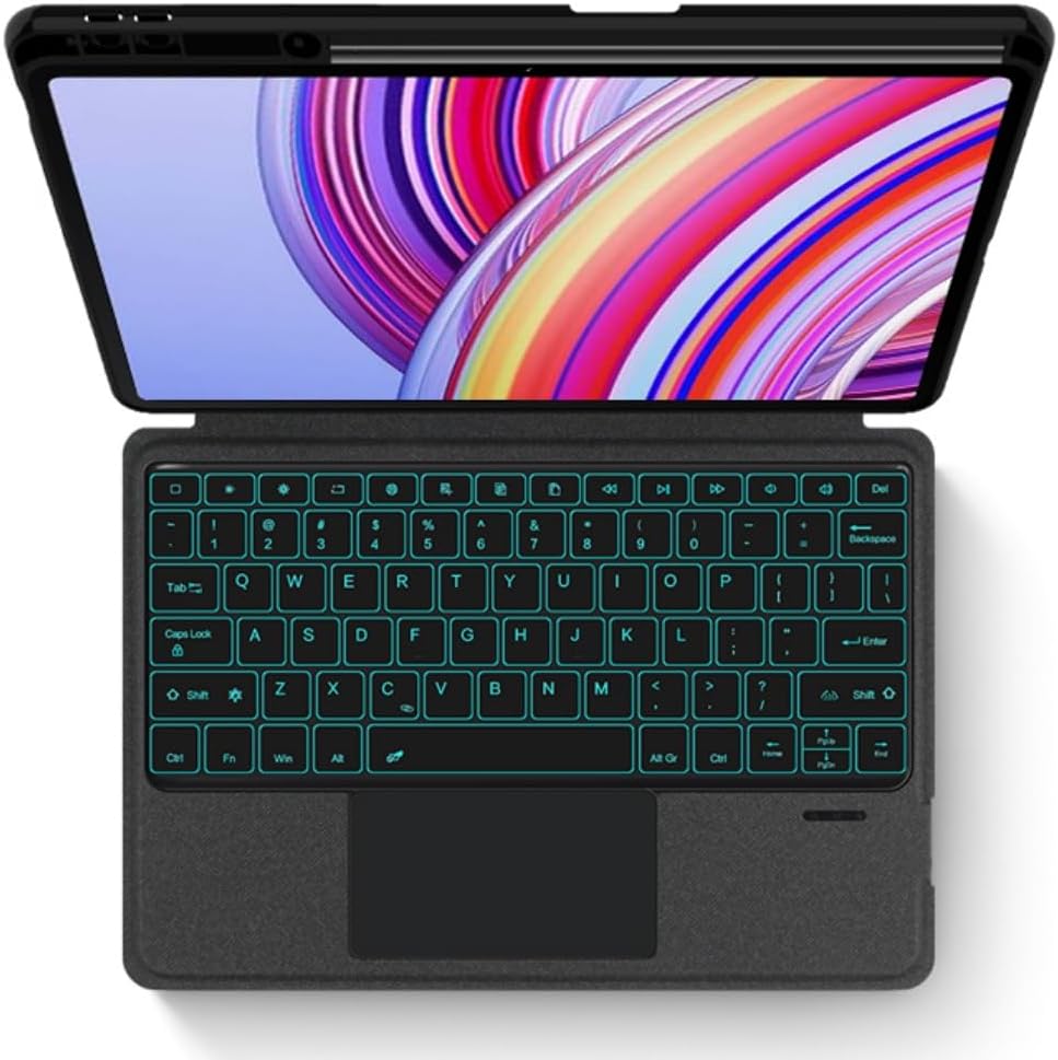 Backlit Keyboard Case for Xiaomi Poco Pad/Redmi Pad Pro 12.1" Keyboard with Touchpad Portrait Mode Backlight Magnetic Detachable Touch Keyboard Case