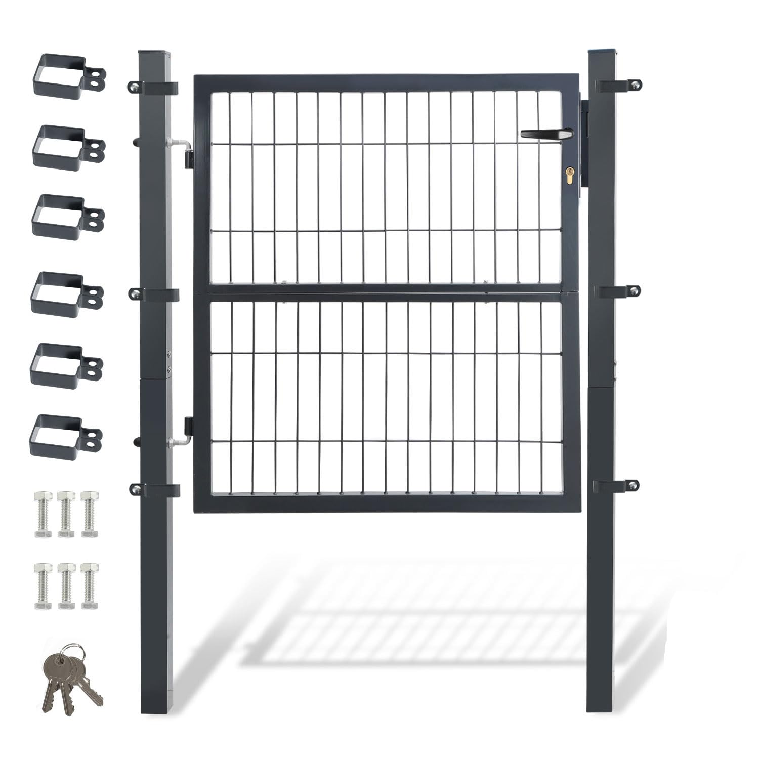 Cancello Da Giardino 100x100 Cm - In Acciaio Zincato, Verde, Con Serratura E 3 Chiavi, Robustissimo - Foto 5