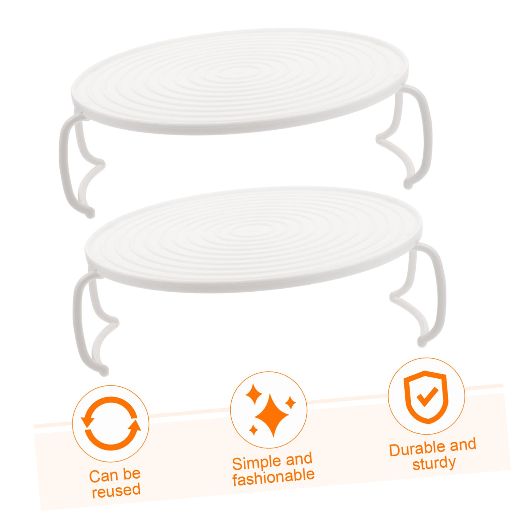 VILLCASE 2 pezzi Piatto Rialzato Microonde in Resistente Scaffale da Cucina Strati per Stoccaggio e Cottura Vapore Teglia Rotonda Multiuso per Forno e Microonde