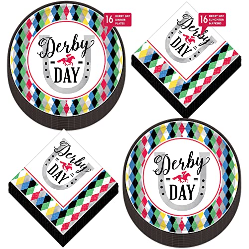 Home & Hoopla Derby Day Party Horse Racing Paper Dinner Plates And Lunch Napkins (Serves 16) #TOP1