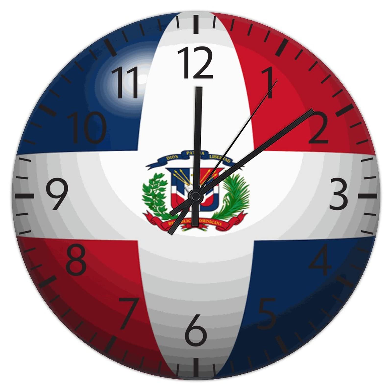 Horloge murale silencieuse République dominicaine pendule suspendre PVC 30cm