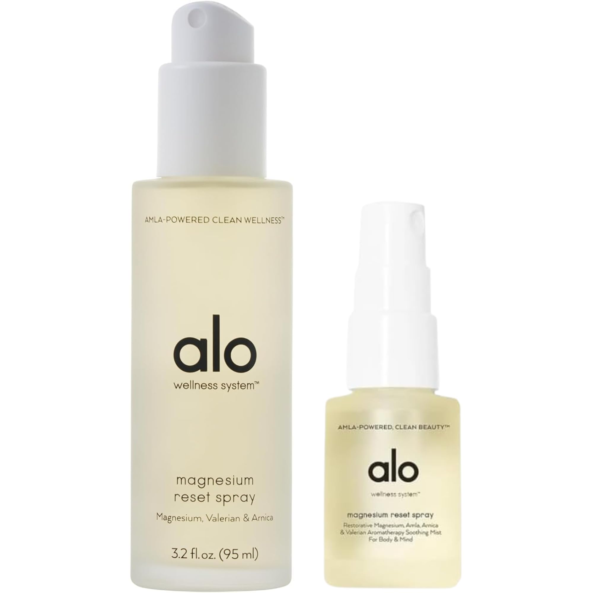 Alo Magnesium Reset Body Spray + Mini | For Sleep & Natural Stress Relief – Calming Blend with Magnesium, Valerian Root, Arnica & Essential Oils | Made in USA - 3.2 oz + 0.7 oz