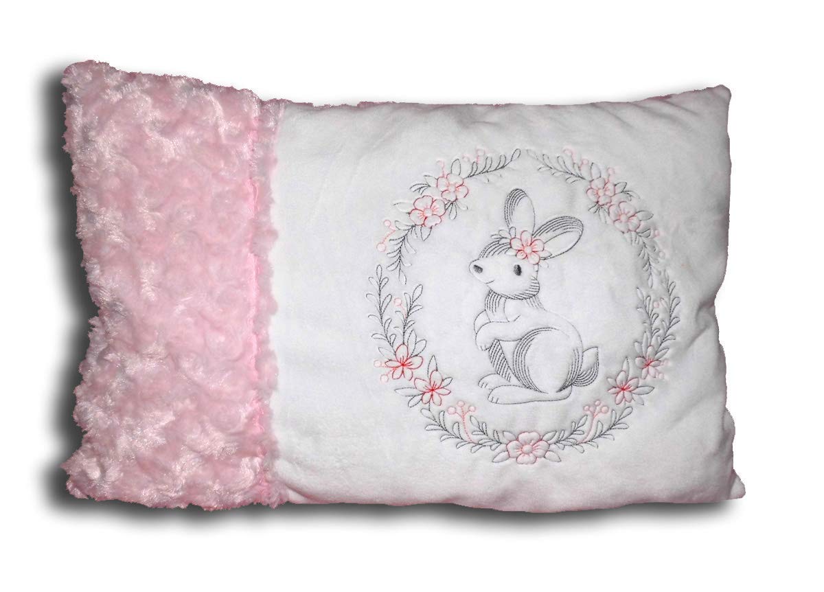 Besticktes Babykissen Kinderkissen mit Häschen