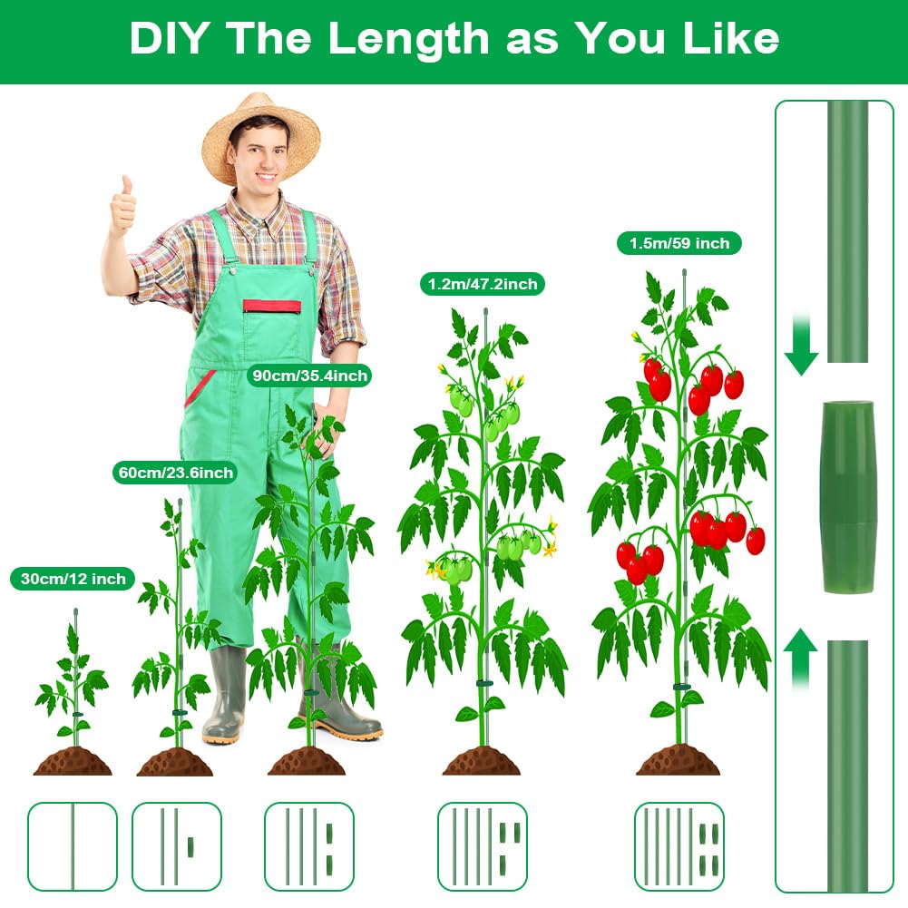 Adiwo Adjustable Plant Support, 30cm Indoor Plant Sticks Support, 66pcs Plant Support Stakes - Image 3