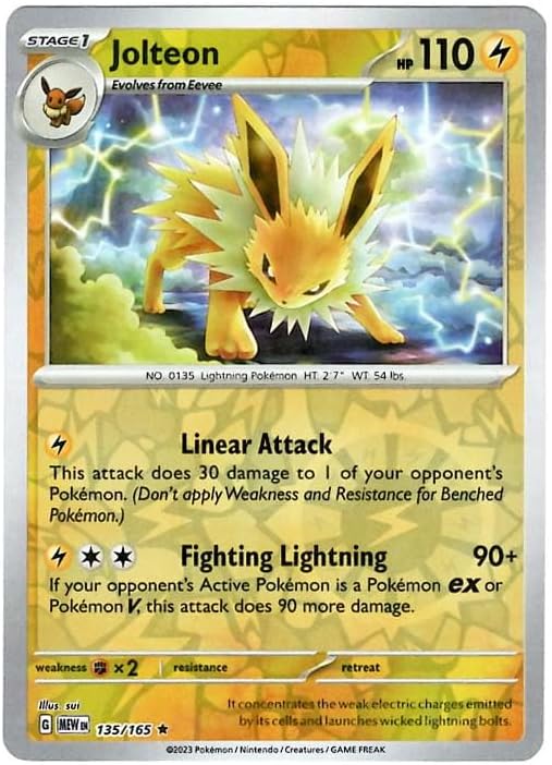 Pokemon - Jolteon 135/165 - Pokemon 151 - Reverse Foil - Single Card