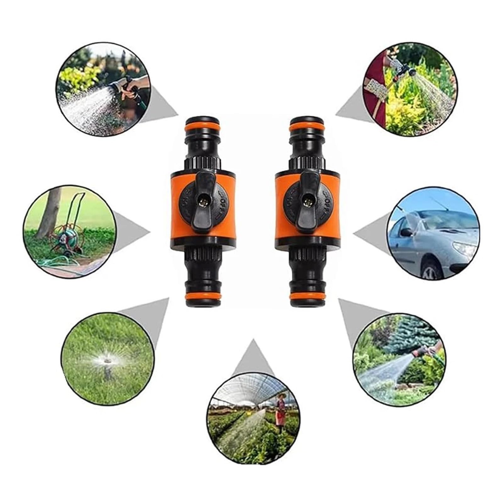 1-30 pz Tubo da Giardino Rubinetto Valvola di Intercettazione Raccordo Connettore Tubo Accoppiatore di Arresto for Rubinetti Pistole A Spruzzo Sistema di Irrigazione(24Pcs)
