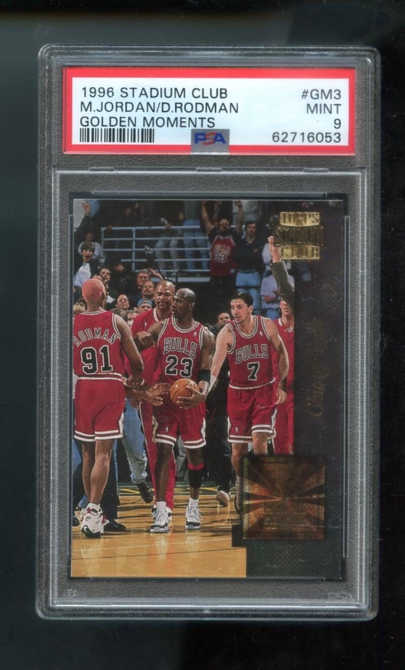 1996-97 Topps Stadium Club Golden Moments 1995-96 Season #GM3 Michael Jordan Dennis Rodman PSA 9 Graded Basketball Card NBA 96-97 1996-1997 Chicago Bulls