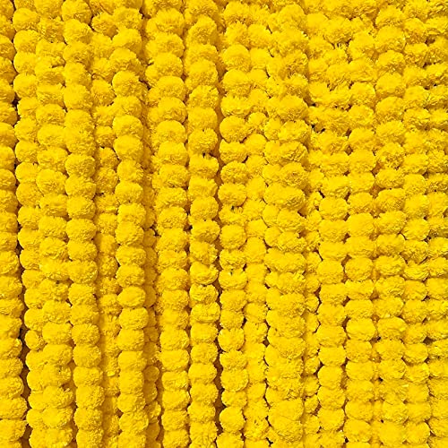 TIED RIBBONS 5 PC Marigold Garland for Decoration | 5 Feet, Yellow | Marigold Flower Indian American Wedding Decoration Garland for Mantle, Christmas Decorations, Christmas Décor TIED RIBBONS 5 PC Marigold Garland for Decoration | 5 Feet, Yellow | Marigold Flower Indian American Wedding Decoration Garland for Mantle, Christmas Decorations, Christmas Décor