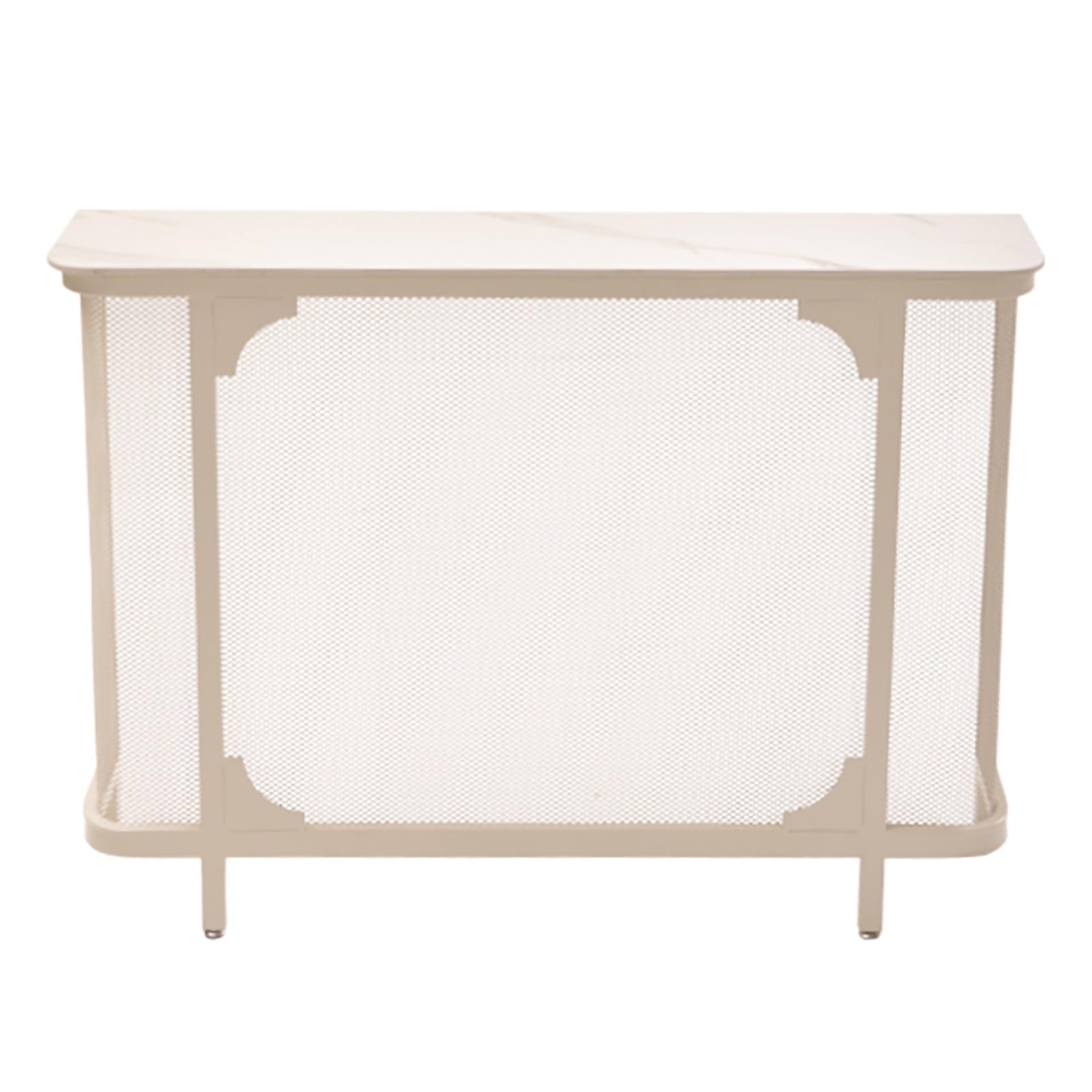 Cubreradiador blanco con estante superior mueble de listones 80x25x80 cm