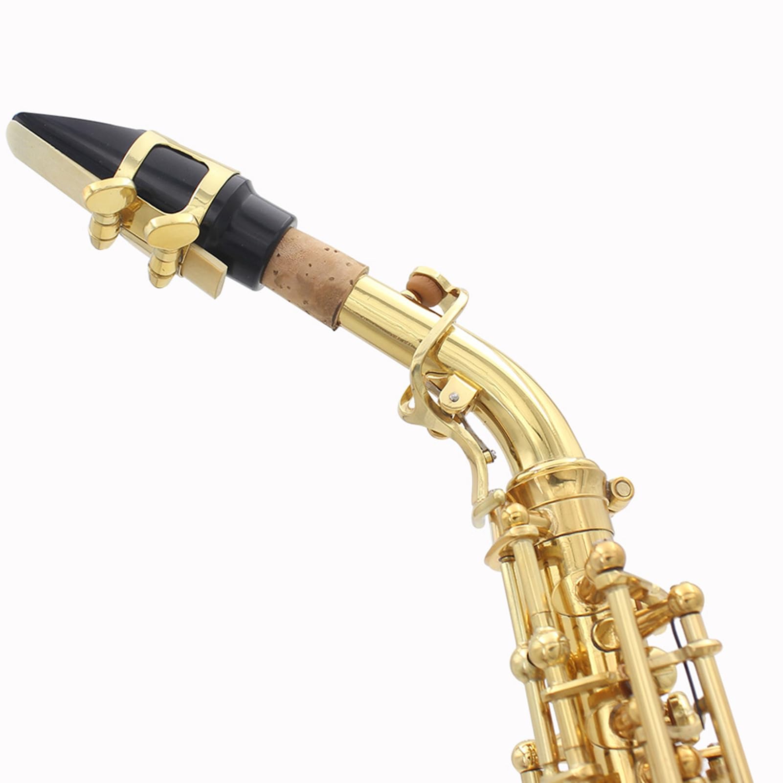 Laiton Sax,HUIOP Laiton Doré Carve Motif Sib Bend Althorn Soprano Saxophone Saxophone Perle Blanc Shell Boutons Instrument à Vent avec étui Gants Chiffon de Nettoyage Ceinture,instrument à vent
