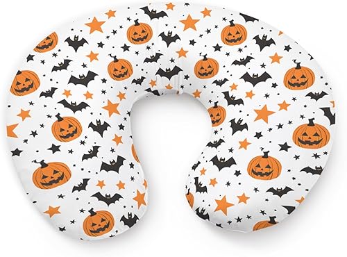 Funda de almohada de lactancia con diseño de calabaza, murciélagos y estrellas, unisex, otoño, vacaciones, extraíble, para bebés, niñas, niños,