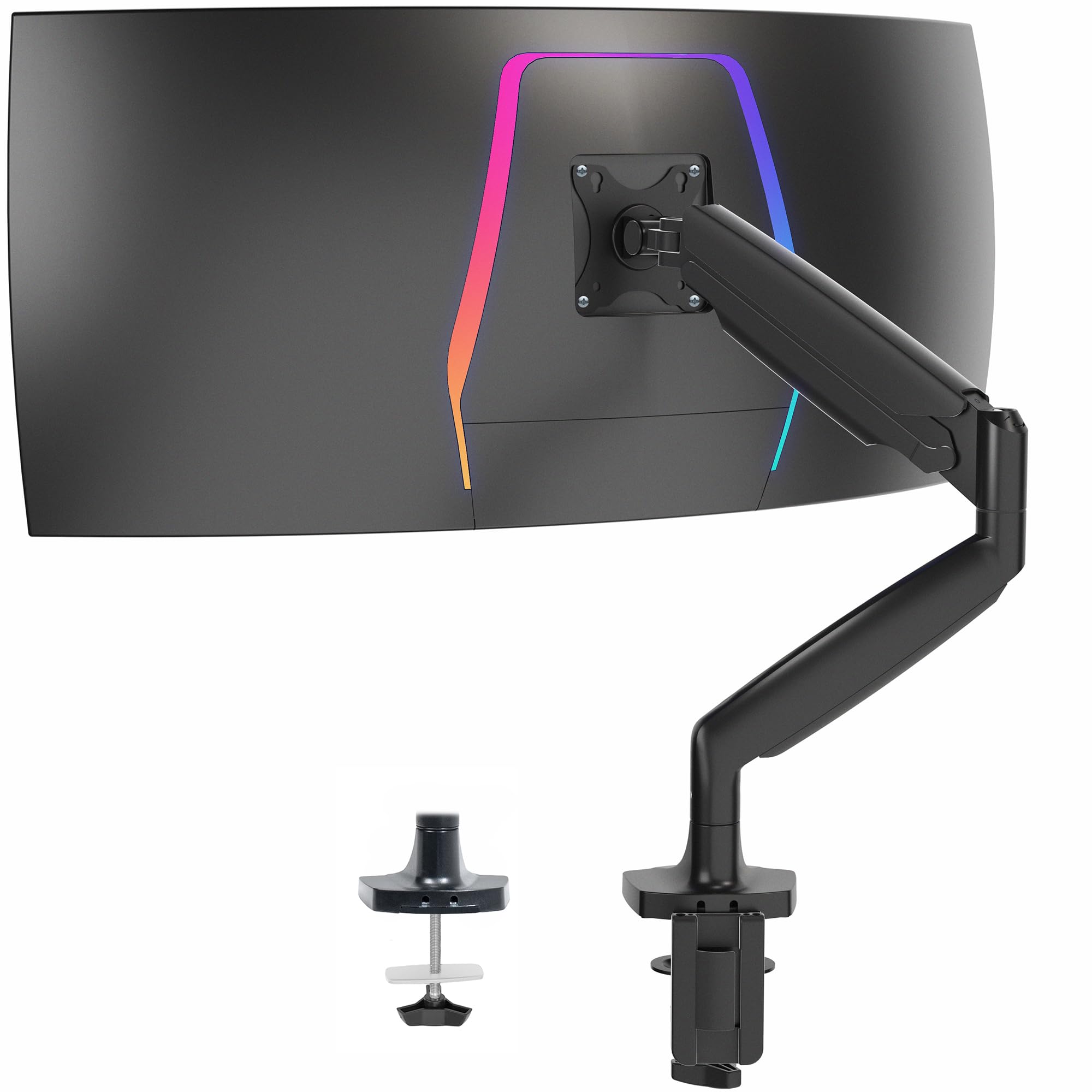 VIVO Premium Aluminum Heavy Duty Single Monitor Arm for Ultrawide Monitor up to 40 inches and 24 lbs, Desk Mount Stand, Pneumatic Height, Max VESA