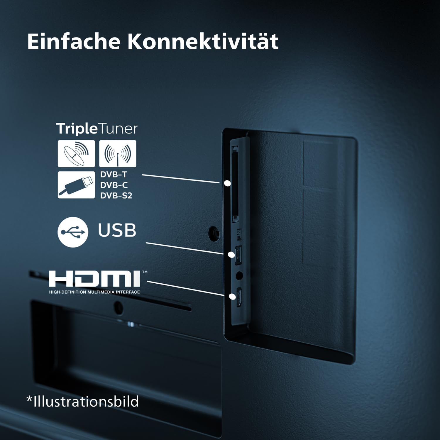 Philips 50PUS7609 4K LED Smart TV - 50-Zoll Display mit Pixel-präziser Ultra HD Titan OS Plattform und Dolby Atmos-Klang. Funktioniert mit Alexa und Google Sprachassistent – Anthrazitgrau