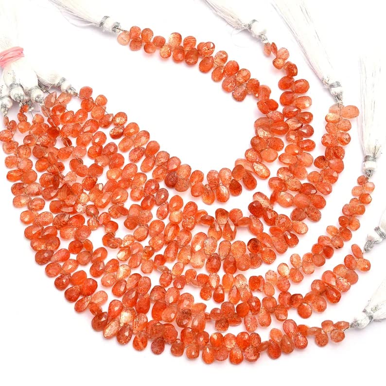 Pierre de soleil naturelle en briolettes pour créer vos bijoux d'été