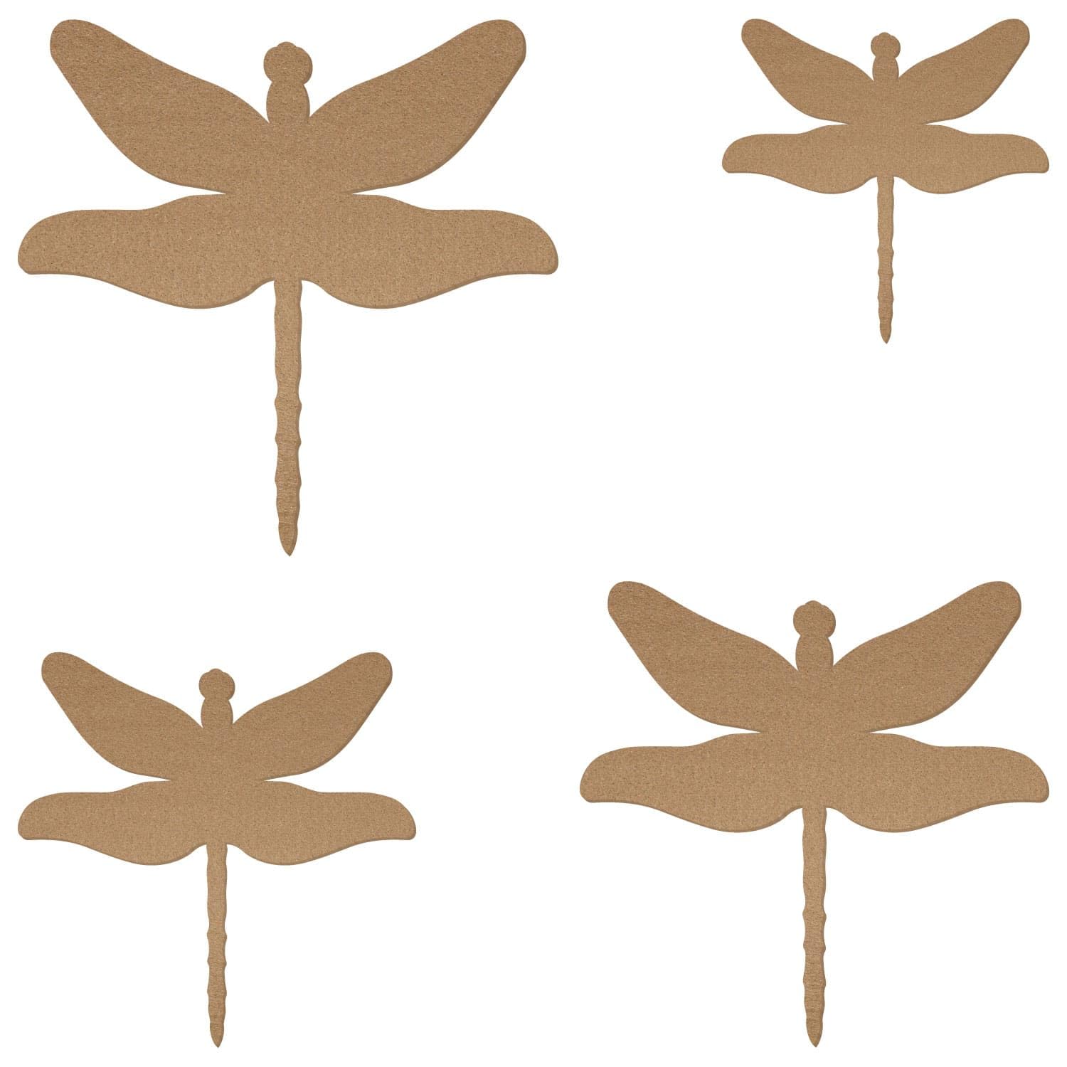 Lot de 50 libellules en feutre de couleur boue - Pour loisirs créatifs - 3 à 60 cm - Largeur : 10 cm