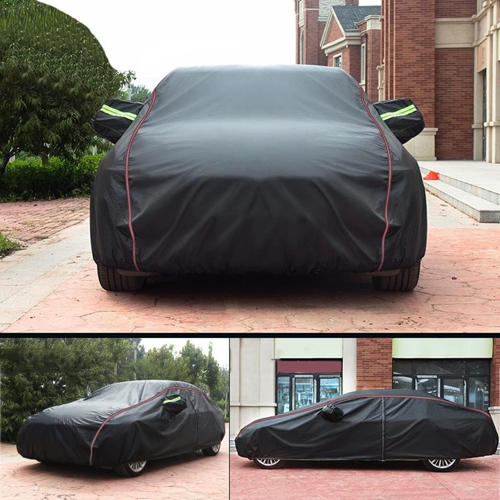 WOLWES Car Covers Are Suitable For Nissan Versa Sedan 2007-2024 All-weather Windproof, Snowproof, Rainproof, UV-protected And Breathable All-season Universal With Side Door Zip Oxford Cloth Car Covers