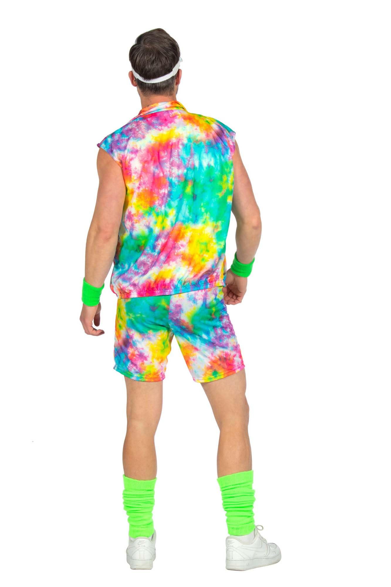 WILBERS & WILBERS 5931 - Aerobic-Fitness-Outfit für Herren, dreiteilig, Neonfarben, Kostüm Karneval