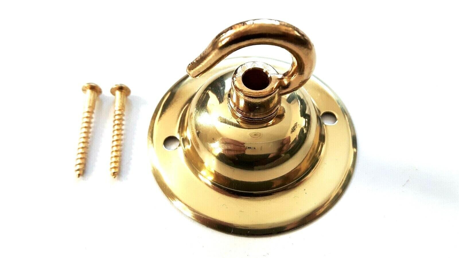 Brass Metal Ceiling Dome With Hook And Fixing Screws Choice Of Finishes (Brass)