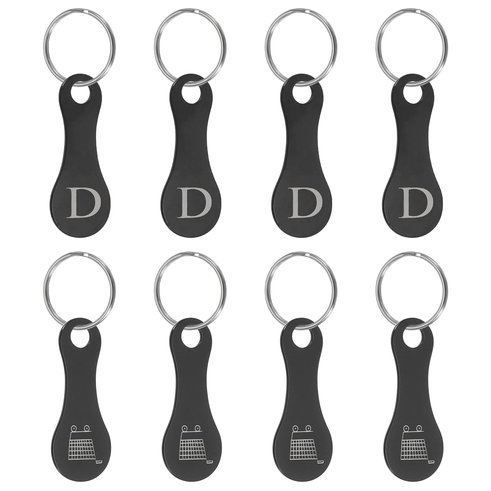 PATIKIL 8 Pcs Stainless Steel Shopping Trolley Token