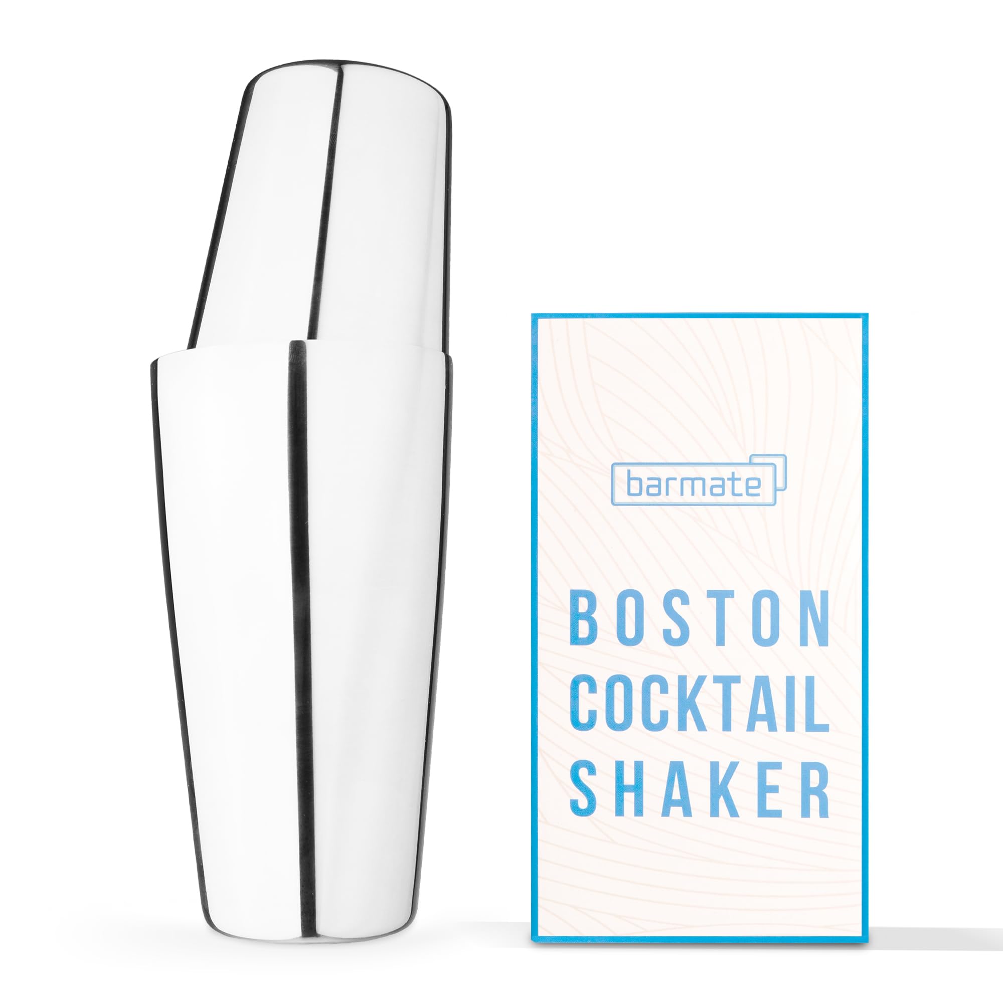 Shaker professionale Boston Shaker in acciaio inox, accessorio da bar di alta qualità, 2 pezzi, 750 ml (lucido)