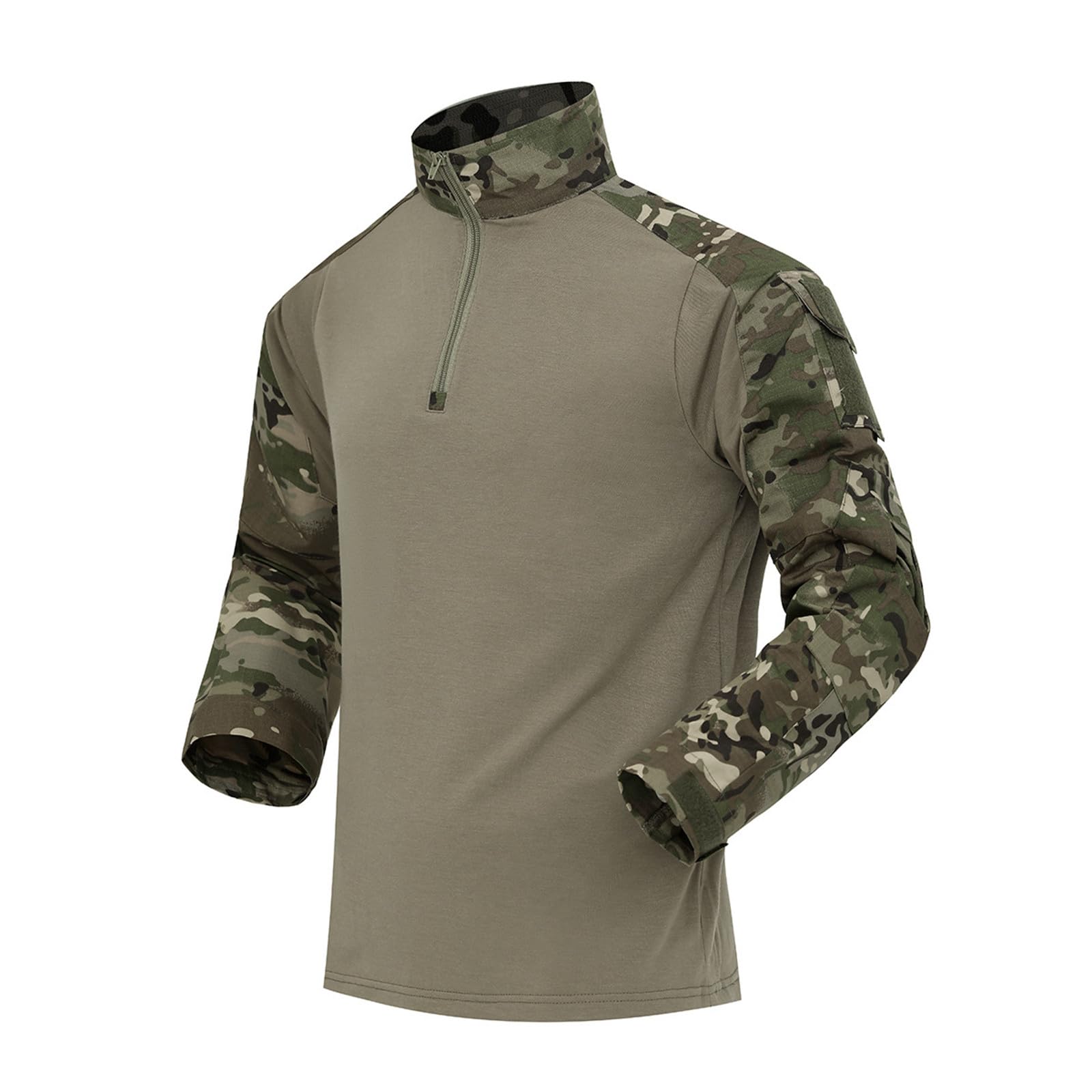 Airsoft Tarnanzug Herren Paintball Combat Shirt Taktische Hose Langärmlige mit 1/4 Reißverschluss Militär Anzug Outdoor Camouflage Jagdbekleidung